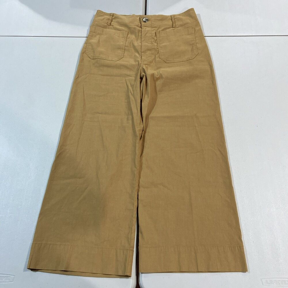 Maeve Colette Magic Fabric Crop Wide-Leg Pants Womens 31 Tan Anthropologie